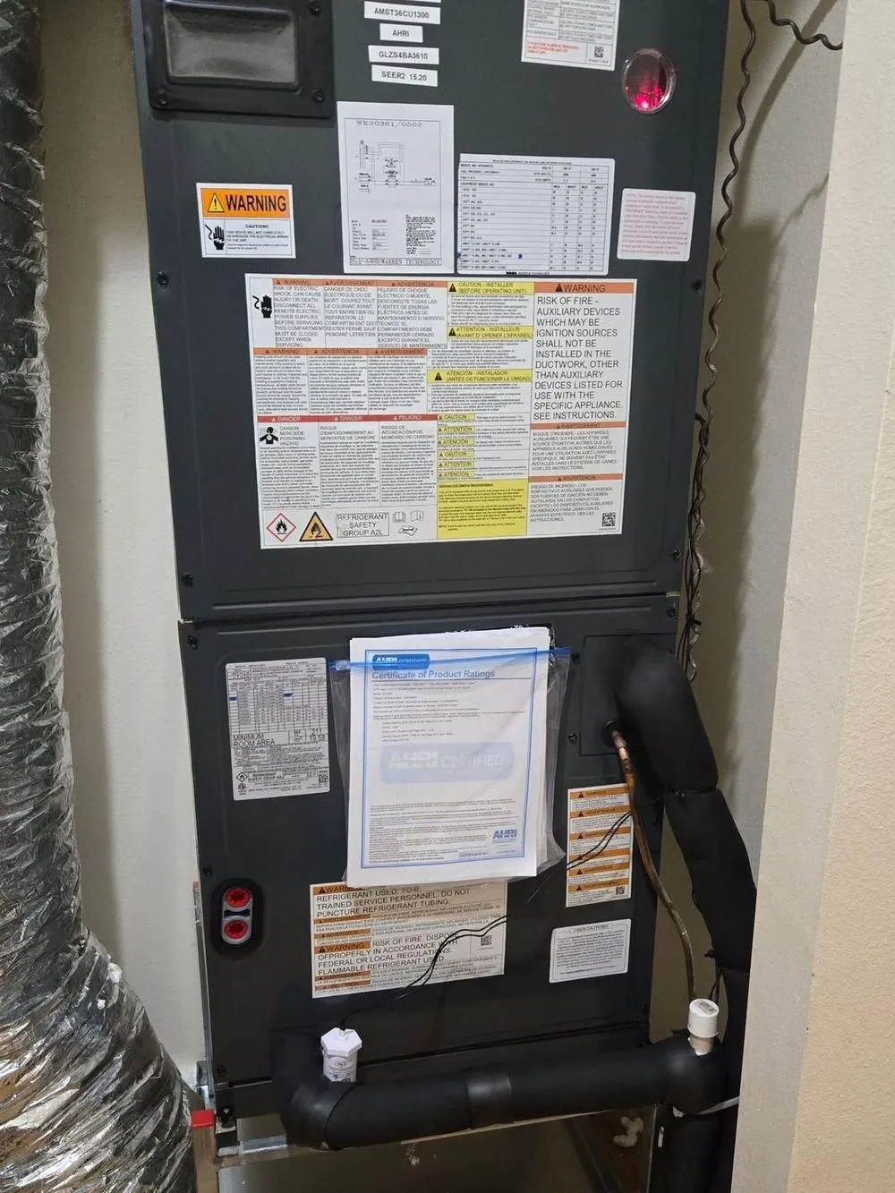 Indoor air handler serviced by Mendoza Heating and Air in Clearwater, FL