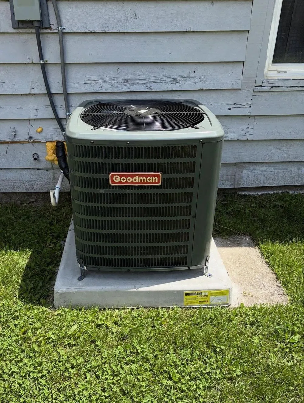 Goodman condenser serviced by Mendoza Heating and Air in Carrollwood, Tampa