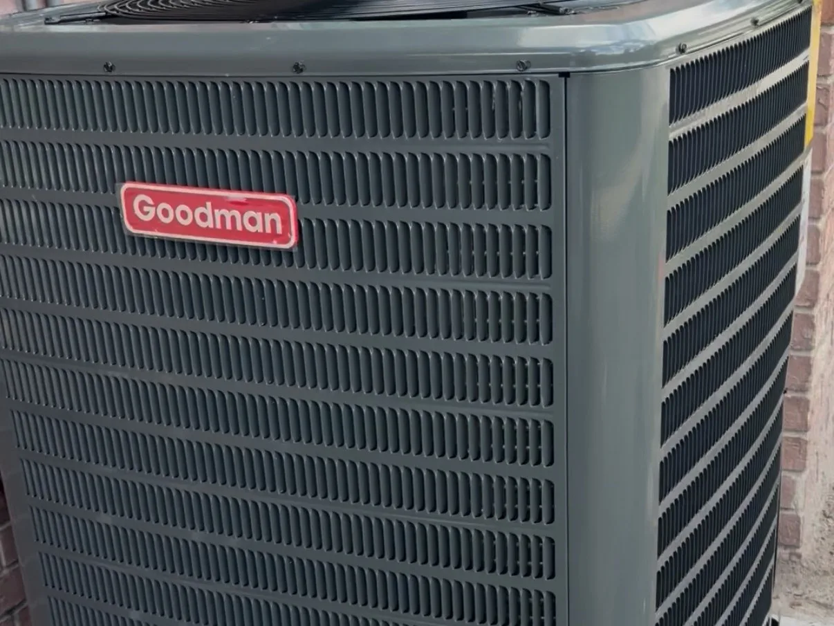 New Goodman condenser installed by Mendoza Heating and Air in Odessa, FL